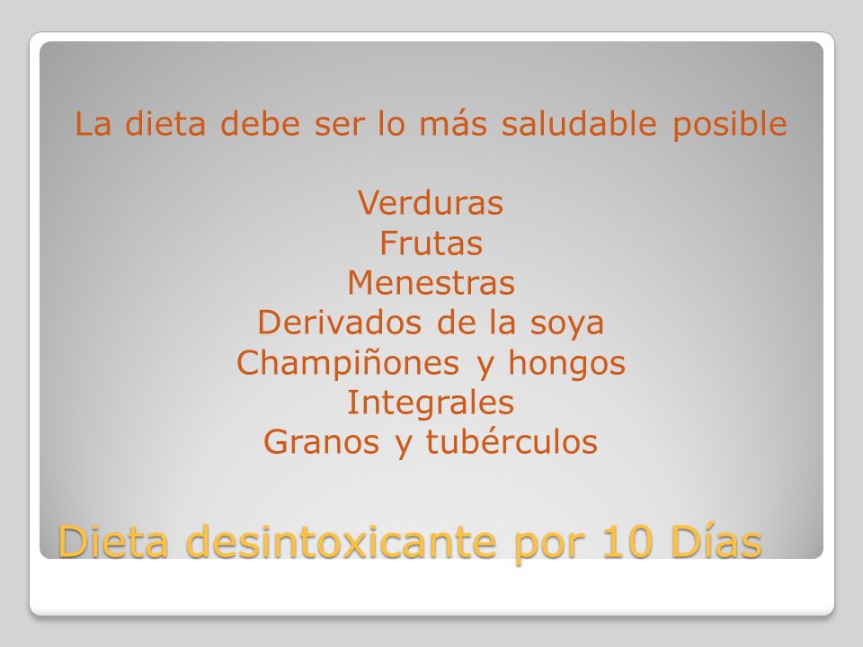 dieta depurativa y desintoxicante